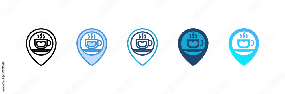 Obraz premium Coffe Shop icon set multiple style collection