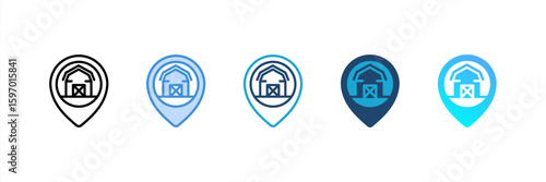 Farm icon set multiple style collection
