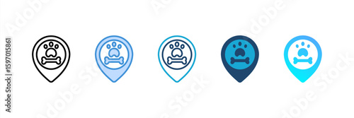 Pet Store icon set multiple style collection