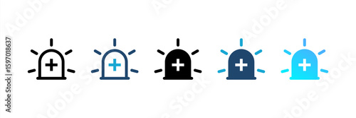 Emergency Sevices icon set multiple style collection