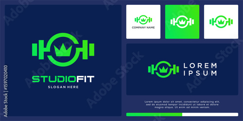 Studio gym logo design template