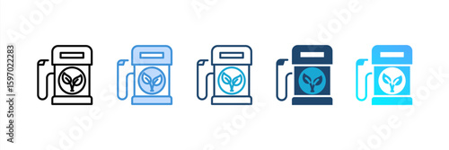 Ecofuel icon set multiple style collection