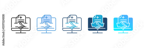 Collaborative icon set multiple style collection