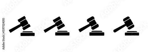 Gavel icon logo design. judge gavel sign and symbol. law icon. auction hammer