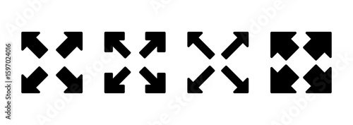 Fullscreen Icon logo design. Expand to full screen sign and symbol. Arrows symbol