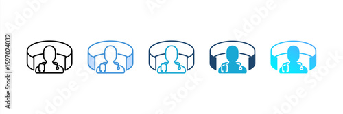 Augmented Reality icon set multiple style collection