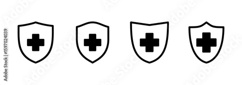Health insurance icon logo design. Insurance health document sign and symbol