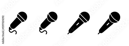 Microphone icon logo design. karaoke sign and symbol