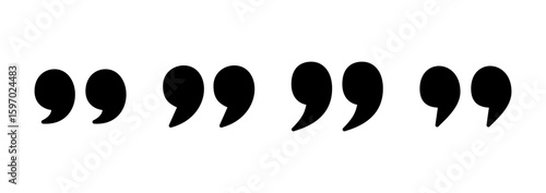 Quote icon logo design. Quotation mark sign and symbol
