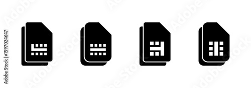 Sim card icon logo design. dual sim card sign and symbol
