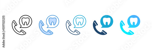 Dentist Appointment icon set multiple style collection