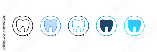 Teeth Restoration icon set multiple style collection