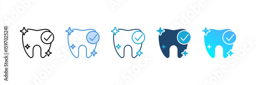 Tooth Whitening icon set multiple style collection