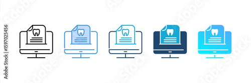 Online Appointment icon set multiple style collection