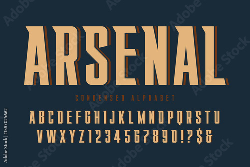 Original alphabet design, bold and condensed characters set.
