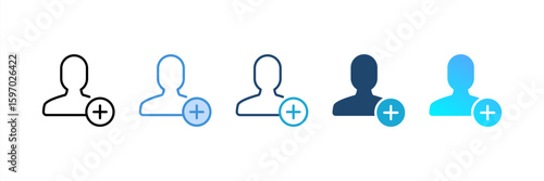 Add User icon set multiple style collection