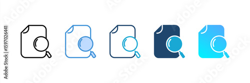 File Search icon set multiple style collection