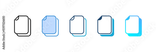 Duplicate File icon set multiple style collection