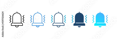 Alarm Ring icon set multiple style collection