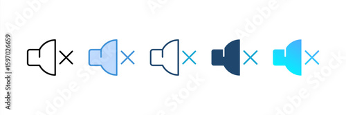 Mute icon set multiple style collection