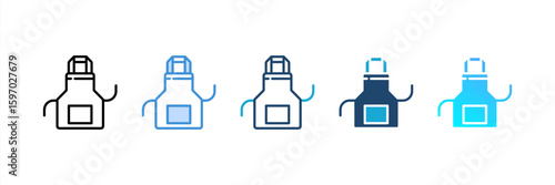Apron icon set multiple style collection