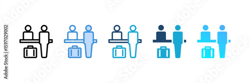 Check In icon set multiple style collection