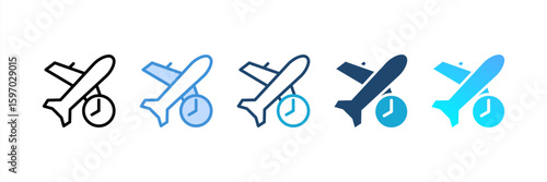 Delay icon set multiple style collection