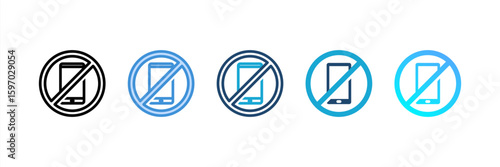Phone Ban icon set multiple style collection