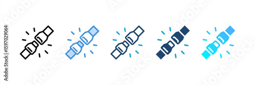 Seat Belt icon set multiple style collection