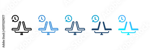 Waiting Room icon set multiple style collection