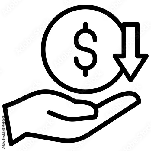 Down Payment  line icon