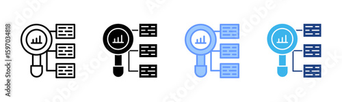 Data Classification icon set multiple style collection