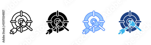 Failure icon set multiple style collection