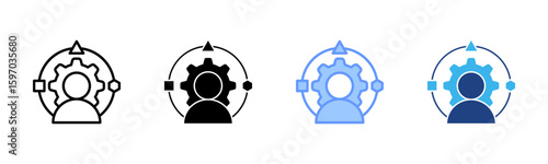 Adaptation icon set multiple style collection