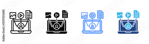 Resources icon set multiple style collection