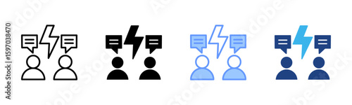 Conflict Of Interest icon set multiple style collection