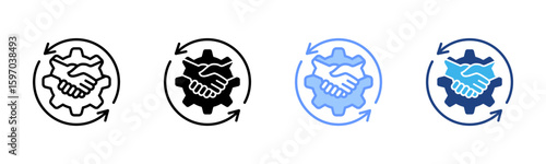 Alliance icon set multiple style collection