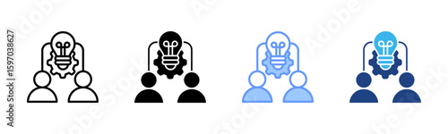 Knowledge Transfer icon set multiple style collection