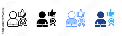 Recognition icon set multiple style collection