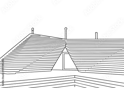 Contemporary Wooden Sauna with Geometric Shapes, Helsinki Architecture, coloring page