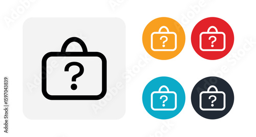 Secret bag outline icon illustration isolated vector sign symbol