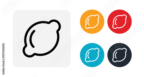 Lemon icon illustration isolated vector sign symbol