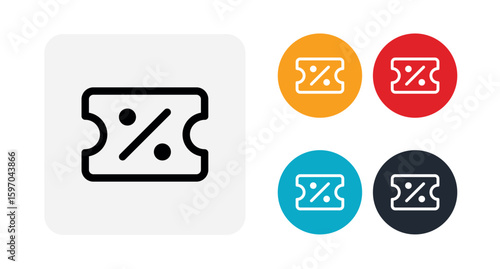 Discount voucher icon in flat style