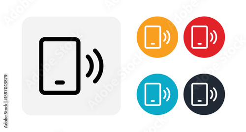 Mobile signal alert icon vector