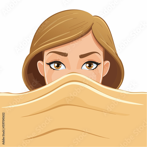 Person with head buried in sand, visual metaphor for denial, avoidance, or escape from truth, shown in vector style.