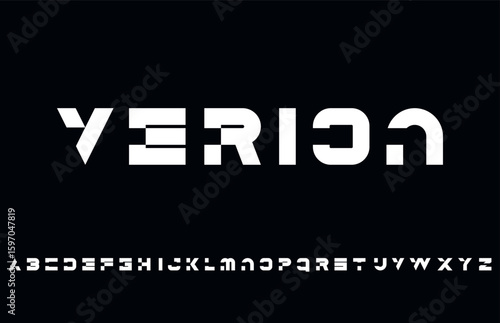 VERION - Futuristic Stencil Display Font for Sci - Fi Tech Design