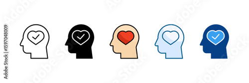 Mental Health Icon Set Multiple Style Collection
