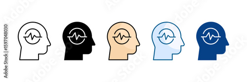 Mental Activity Icon Set Multiple Style Collection