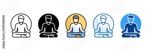 Calm Peaceful Icon Set Multiple Style Collection