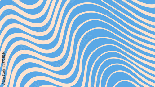 Retro Psychedelic Wavy Background. Colorful Vintage Swirl Abstract Collection